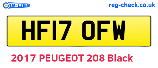 HF17OFW are the vehicle registration plates.