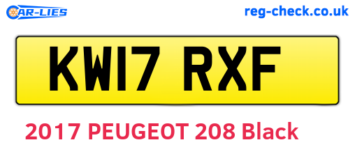KW17RXF are the vehicle registration plates.