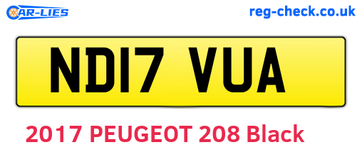 ND17VUA are the vehicle registration plates.