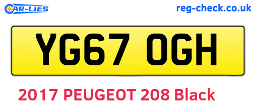 YG67OGH are the vehicle registration plates.