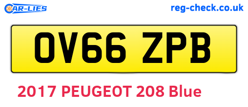 OV66ZPB are the vehicle registration plates.