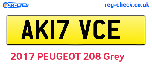 AK17VCE are the vehicle registration plates.