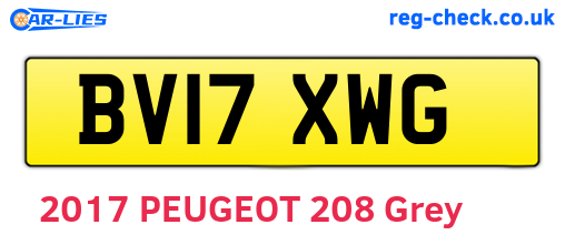 BV17XWG are the vehicle registration plates.