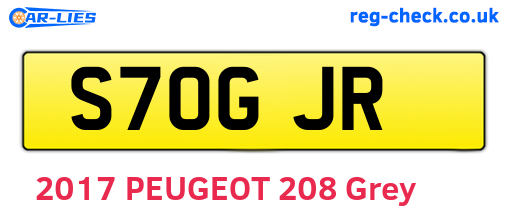 S70GJR are the vehicle registration plates.