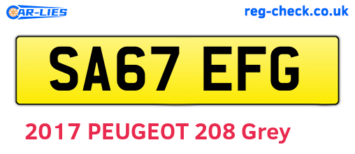 SA67EFG are the vehicle registration plates.