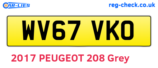 WV67VKO are the vehicle registration plates.