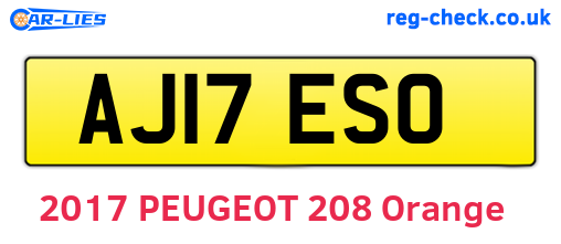 AJ17ESO are the vehicle registration plates.