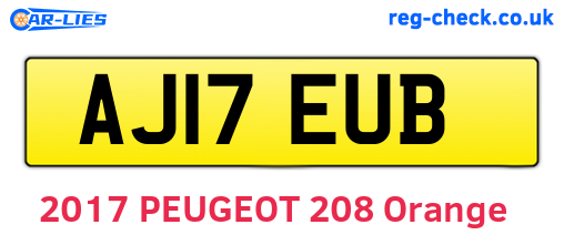 AJ17EUB are the vehicle registration plates.