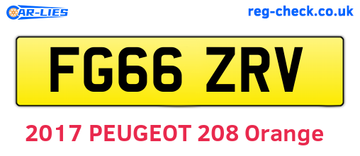 FG66ZRV are the vehicle registration plates.