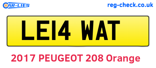 LE14WAT are the vehicle registration plates.