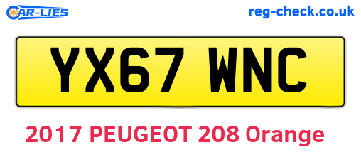 YX67WNC are the vehicle registration plates.