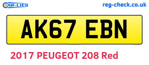 AK67EBN are the vehicle registration plates.