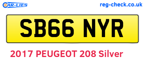 SB66NYR are the vehicle registration plates.