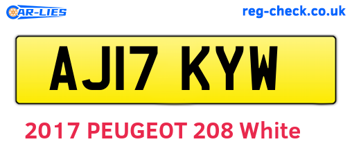 AJ17KYW are the vehicle registration plates.