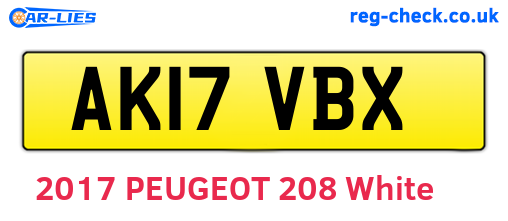 AK17VBX are the vehicle registration plates.