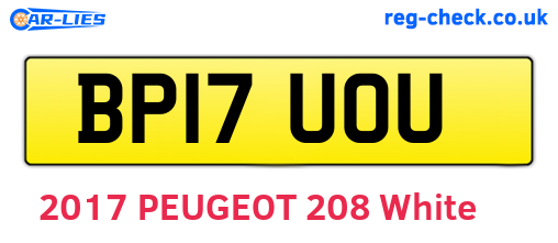 BP17UOU are the vehicle registration plates.