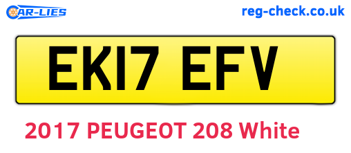 EK17EFV are the vehicle registration plates.