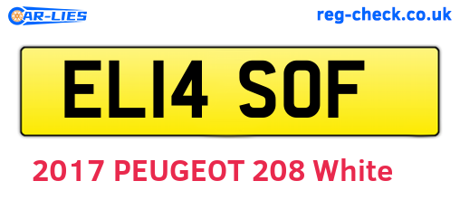 EL14SOF are the vehicle registration plates.