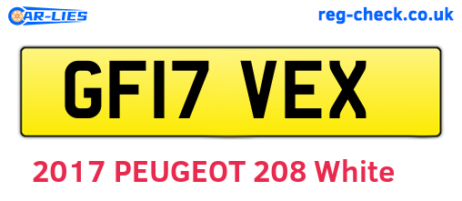 GF17VEX are the vehicle registration plates.