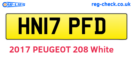 HN17PFD are the vehicle registration plates.