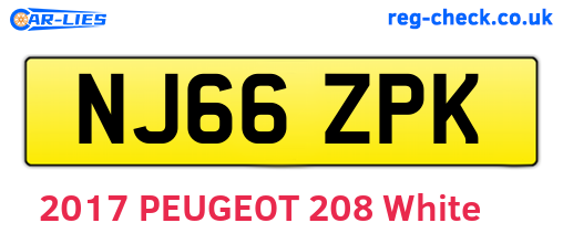 NJ66ZPK are the vehicle registration plates.