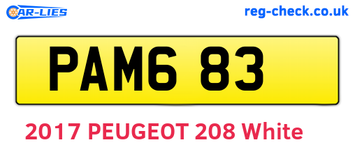 PAM683 are the vehicle registration plates.