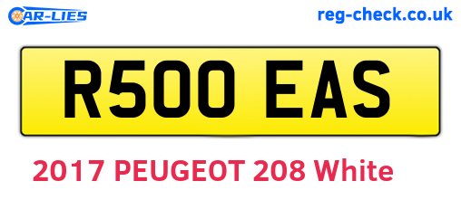 R500EAS are the vehicle registration plates.