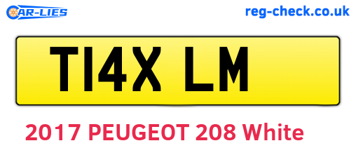 T14XLM are the vehicle registration plates.