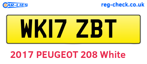 WK17ZBT are the vehicle registration plates.