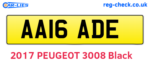 AA16ADE are the vehicle registration plates.