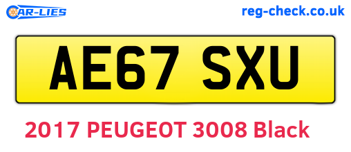 AE67SXU are the vehicle registration plates.