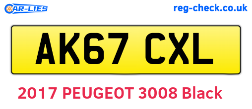 AK67CXL are the vehicle registration plates.