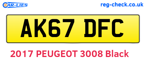 AK67DFC are the vehicle registration plates.