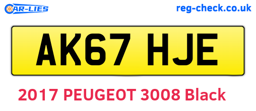 AK67HJE are the vehicle registration plates.
