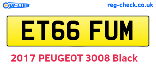 ET66FUM are the vehicle registration plates.