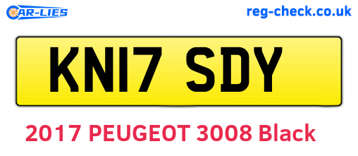 KN17SDY are the vehicle registration plates.