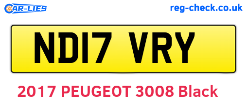 ND17VRY are the vehicle registration plates.
