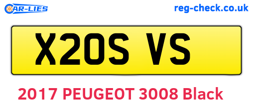 X20SVS are the vehicle registration plates.
