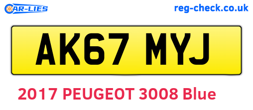 AK67MYJ are the vehicle registration plates.