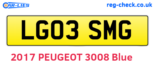LG03SMG are the vehicle registration plates.
