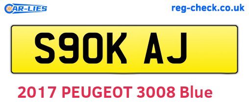 S90KAJ are the vehicle registration plates.