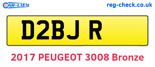 D2BJR are the vehicle registration plates.