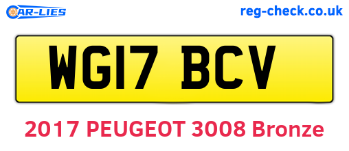 WG17BCV are the vehicle registration plates.