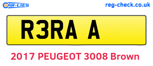 R3RAA are the vehicle registration plates.