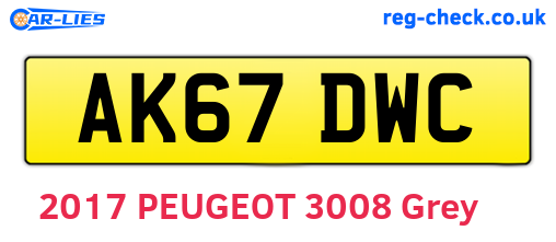 AK67DWC are the vehicle registration plates.