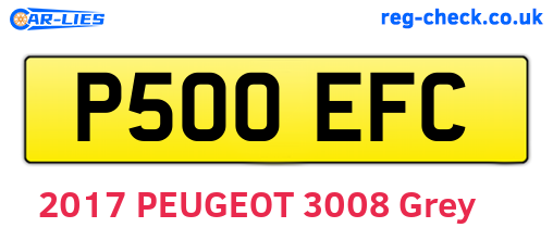 P500EFC are the vehicle registration plates.