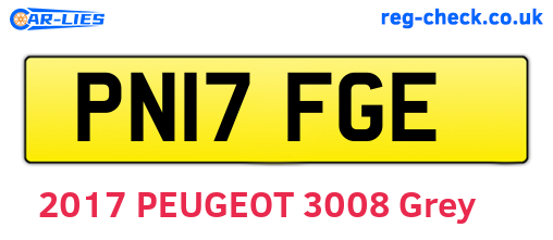 PN17FGE are the vehicle registration plates.