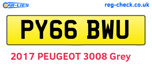 PY66BWU are the vehicle registration plates.