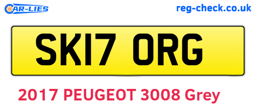 SK17ORG are the vehicle registration plates.