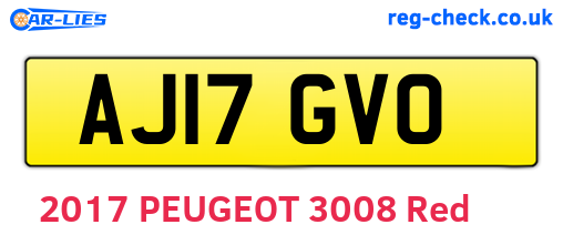 AJ17GVO are the vehicle registration plates.